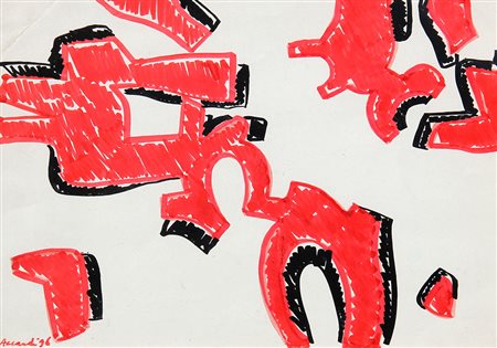 Carla ACCARDI (Trapani 1924-10-09 Roma, 2014 ) Rossonero 1996 pennarello su...