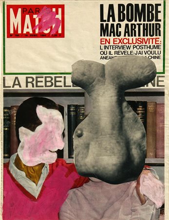 Claudio CINTOLI (Imola, 1935 Roma, 1978 ) Parimatch 1965 pittura e collage su...