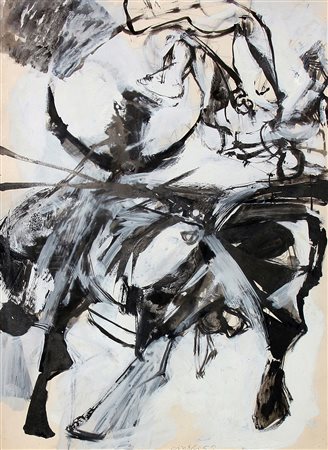 Claudio CINTOLI (Imola, 1935 Roma, 1978 ) Corrida 1959 pittura su cartoncino...