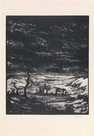 Frantisek Kobliha DUE INCISIONI Fondale marino. Xilografia. mm 295x237....