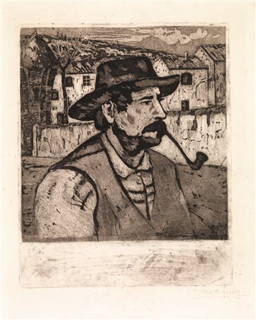 Moses Levy CAMPAGNOLO TOSCANO. 1913 Acquaforte e acquatinta su zinco. mm...