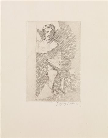 Jacques Villon LA LECTURE. 1955 Puntasecca e acquaforte. mm 189x125. Foglio:...