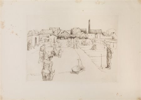 Adolf Schinnerer HEIMGARTEN. 1920 Acquaforte. mm 240x325. Foglio: mm 365x510....