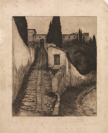 Celestino Celestini PERUGIA. CONVENTO DI S. FRANCESCO. 1909 CA. Acquaforte....