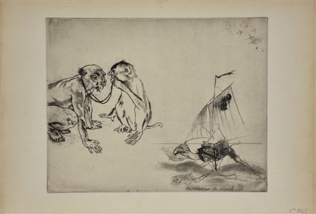 Louis Legrand ANATOMIE COMPARÉE. 1896 Acquaforte e puntasecca. mm 260x337....