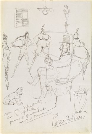 Lorenzo Viani L’ATTESA NEL BORDELLO Penna e inchiostro bruno su carta...