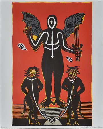 Arturo Carmassi Senza titolo litografia su carta, cm 58x49 esemplare prova...