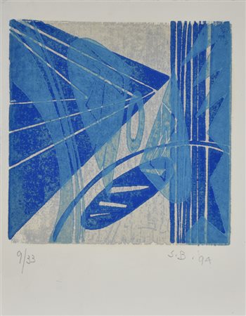 Bozzolini Silvano Senza titolo xilografia su cartoncino, cm 28x22 sul fronte:...