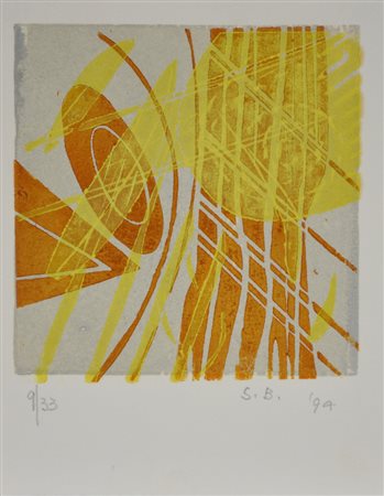 Bozzolini Silvano Senza titolo xilografia su cartoncino, cm 28x22 sul fronte:...