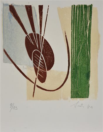 Bozzolini Silvano Senza titolo xilografia su cartoncino, cm 28x22 sul fronte:...