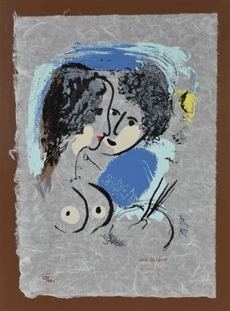Marc Chagall I fidanzati, 1958 litografia su carta, cm 43x31 esemplare 47 su...