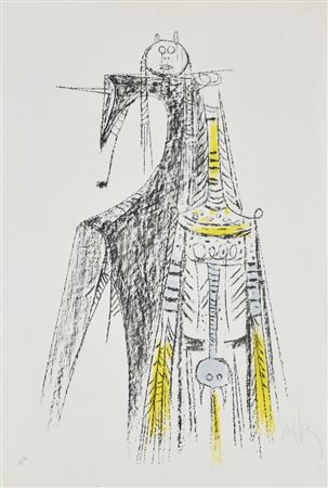 Wilfredo Lam Senza titolo litografia su carta, cm 78x53 esemplare 66 di 80...