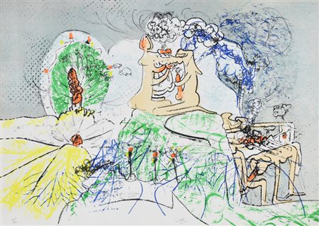 Sebastian Matta Vivono i rami fronzuti litografia su carta, cm. 50x70...