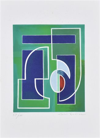Mario Radice Senza titolo litografia su carta, cm 33x24 esemplare 67 di 100...
