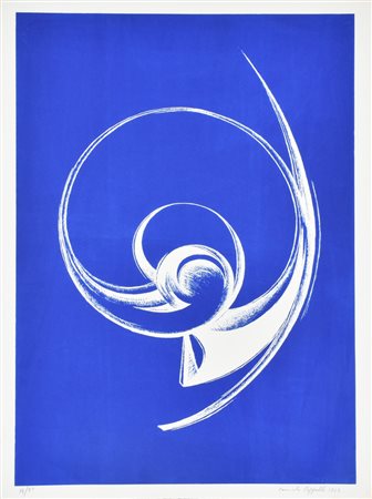 Carmelo Cappello Forma nel blu litografia su carta, cm 70x50 esemplare 14 di...