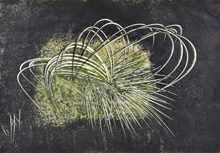 Claudio Cazzola Senza titolo tecnica mista su carta, cm 34x49 sul fronte: firma