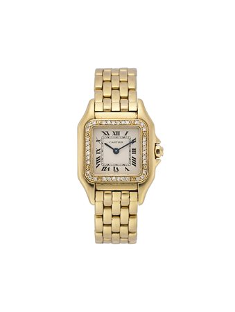 CARTIER PANTHEREOrologio da polso da donna in oro 18K rifinito con diamanti,...