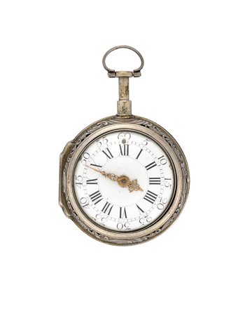 MART GAILLER A BURGANFENOrologio da tasca da uomo in argento con doppia...