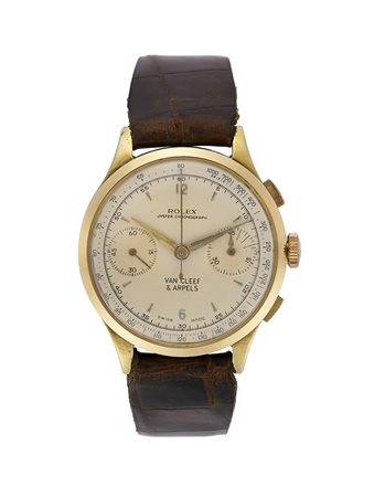 ROLEX, Cronografo Orologio da polso da uomo in oro 18KAnni '40Quadrante,...