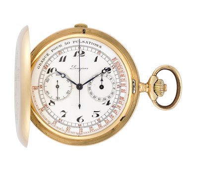 LONGINESOrologio da tasca da uomo in oro 18K, savonnetteEpoca inizio secolo...