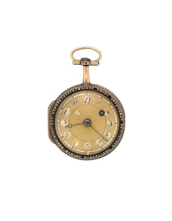 ANONIMOOrologio da tasca da uomo in oro 18K con diamantiEpoca fine secolo...