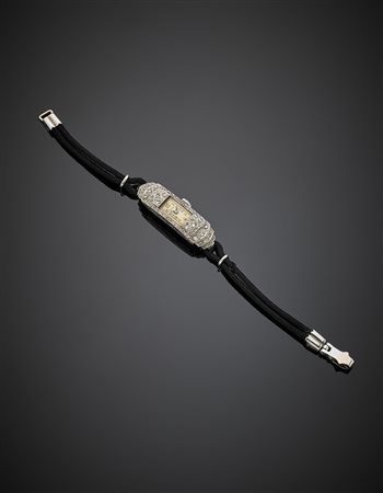 ORFINAOrologio da polso da donna in platino e diamanti, cinturino in...