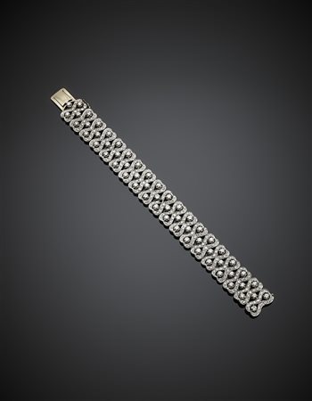 Bracciale modulare in oro bianco con diamanti rotondi per complessivi ct. 12...