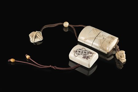 Un inro e un netsuke eroticoGiappone, periodo Meiji (1868-1912)-ENOne inro...