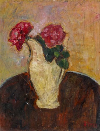 ARTURO TOSI (1871 - 1956) Fiori Olio su tavola 52,4 x 41,2 cm Firmato in...
