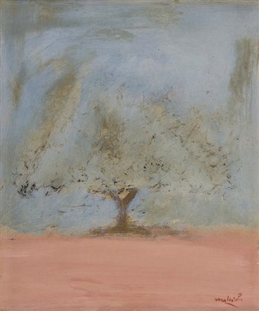 CARLO MATTIOLI (1911 - 1994) Paesaggio 1971 Olio su tela 35 x 30 cm Firmato...