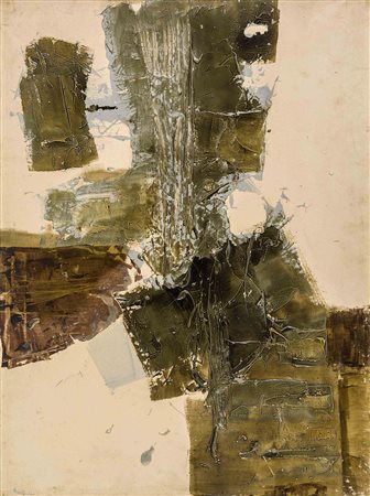 MARIO PUCCIARELLI (1928) Senso unico 1961 Olio e applicazioni su tela 80 x 60...