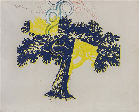 MARIO SCHIFANO (1934 - 1998) Bosco sintetico 1971-1972 Tecnica mista su base...