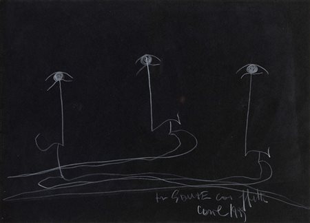 CAROL RAMA (1918 - 2015) Senza titolo 1999 Matita colorata su cartoncino 24,9...