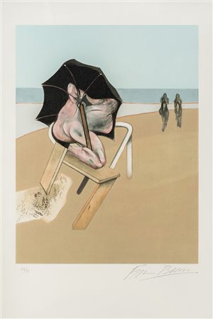 FRANCIS BACON (1909 - 1992) Triptych (Left Panel) 1981 Acquatinta a colori su...