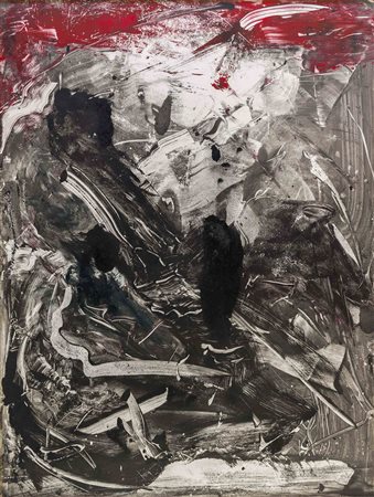 EMILIO VEDOVA (1919 - 2006) Senza titolo 1989 Monotipo, olio su carta...