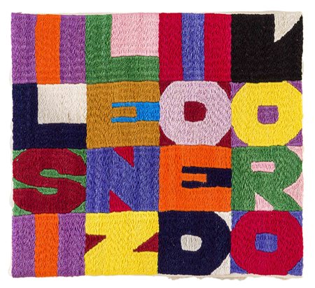 ALIGHIERO BOETTI (1940 - 1994) Il silenzio è d'oro 1988 Ricamo su tessuto 17...