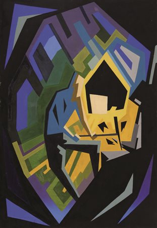 Firmato, datato. RICCARDO MINUTI (1930) - " Miniera ", 1952, Olio su tavola,...