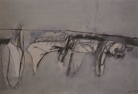 Firmato. TINO VAGLIERI (1929 – 2000) - " Figura ", 1958, Tecnica mista ed...