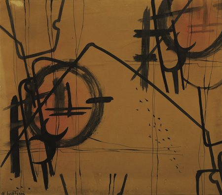 Firmato. GIANNI BERTINI (1922 – 2010) - Senza titolo, anni 50, Tecnica mista...