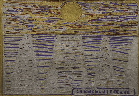 Firmato, datato. ALDO MONDINO (1938 – 2005) - " Sonnenuntergang ", Tecnica...