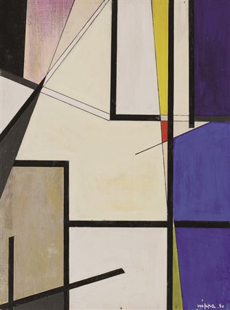 Firmato, datato. ROBERTO CRIPPA (1921 – 1972) - Senza titolo, 1950, Olio su...