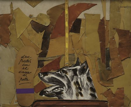 Firmato. CONCETTO POZZATI (1935) - " Due passi con il cane di pelle ", 2004,...