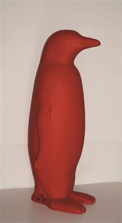 Firmato. CRACKING ART GROUP (1993) - " Red Pinguin ", 2005, Scultura in...