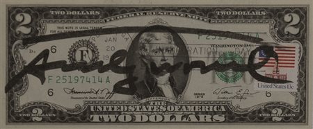 Firmato. ANDY WARHOL (1928 – 1987) - " Two dollars Jefferson ", 1976,...