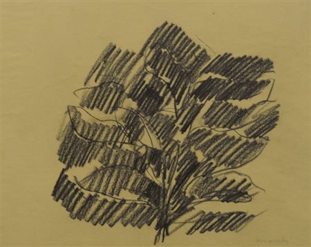Firmato. ENNIO MORLOTTI (1910 – 1992) - " Vegetazione ", 1960, Matita grassa...