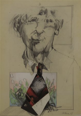 Firmato, datato. MICHELE ZAZA (1948) - Senza titolo, 1968, Tecnica mista e...