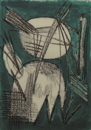 Firmato, datato. PIERO RUGGERI (1930 – 2009) - Senza titolo, 1954, Tecnica...