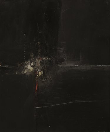 Firmato. GIUSEPPE GIANNINI (1937) - Senza titolo, 1961, Olio su tela, cm. 60...