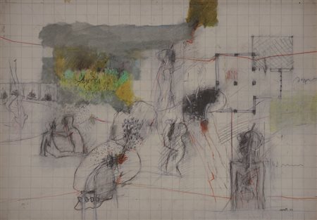 Firmato, datato. MINO CERETTI (1930) - Senza titolo, 1963, Tecnica mista su...