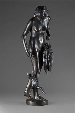 Salvatore Monaco (Attivo prima metà XX Secolo 0)"La burattinaia" scultura in...